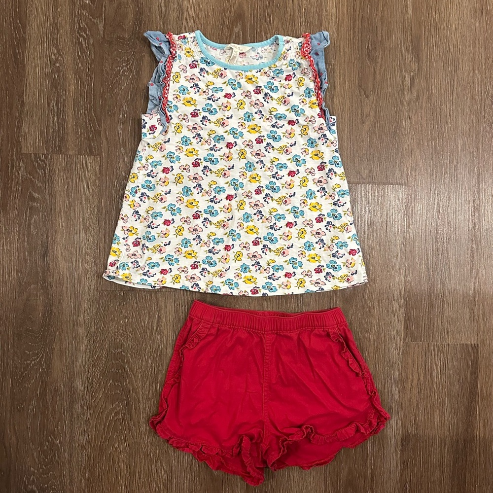 Matilda Jane Floral Top with Blue Trim